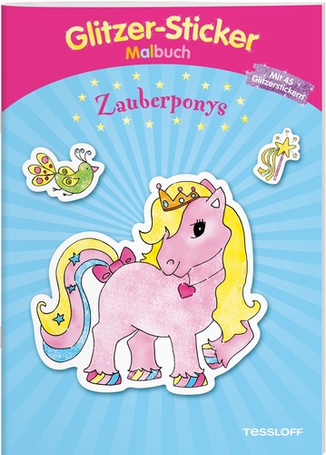 Glitzer-Sticker Malbuch. Zauberponys