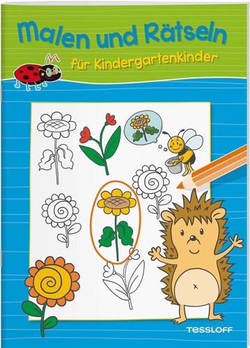 Malen und Rätseln für Kindergartenkinder. Blau