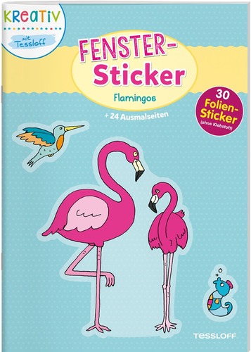 Fenster-Sticker. Flamingos