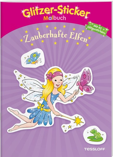 Glitzer-Sticker Malbuch. Zauberhafte Elfen