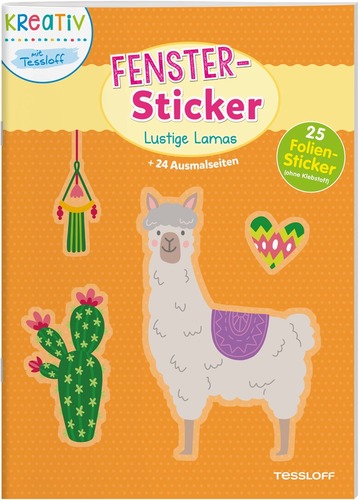 Fenster-Sticker. Lustige Lamas