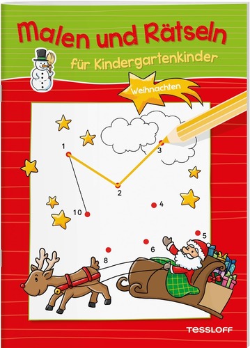 Malen und Rätseln für Kindergartenkinder. Weihnachten