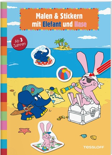 Malen & Stickern mit Elefant und Hase