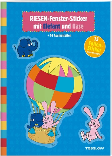 Riesen-Fenster-Sticker mit Elefant und Hase