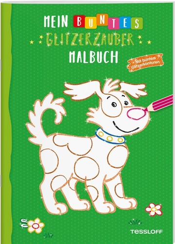 Mein buntes Glitzerzauber Malbuch (Hund)