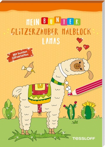 Mein bunter Glitzerzauber-Malblock. Lamas