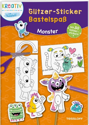 Glitzer-Sticker Bastelspaß. Monster