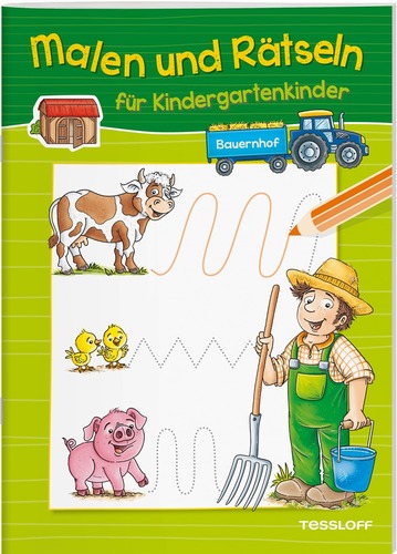 Malen und Rätseln für Kindergartenkinder. Bauernhof